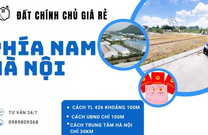 Bán gấp trong tuần 5 lô đất đẹp phía nam thủ đô Hà Nội. giá chỉ từ 9tr/m2 .sổ đỏ cất két đất ở lâu dài full thổ cư.